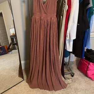 Rose  Flowy Floor Length Gown